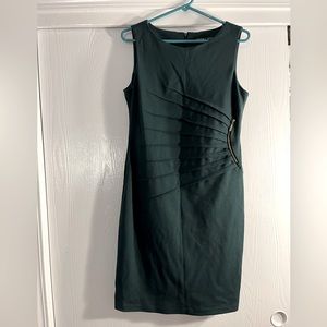 Sleeveless Work Dress, Forest Green